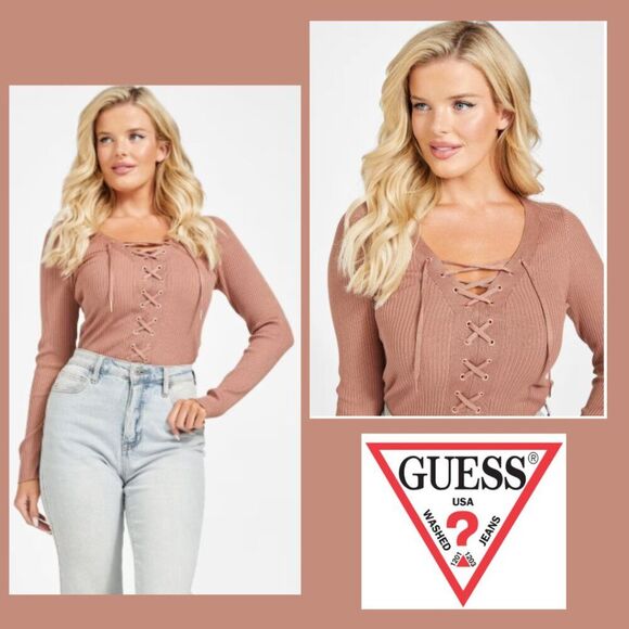 Guess Cody Lace-Up Sweater - Picture 1 of 12
